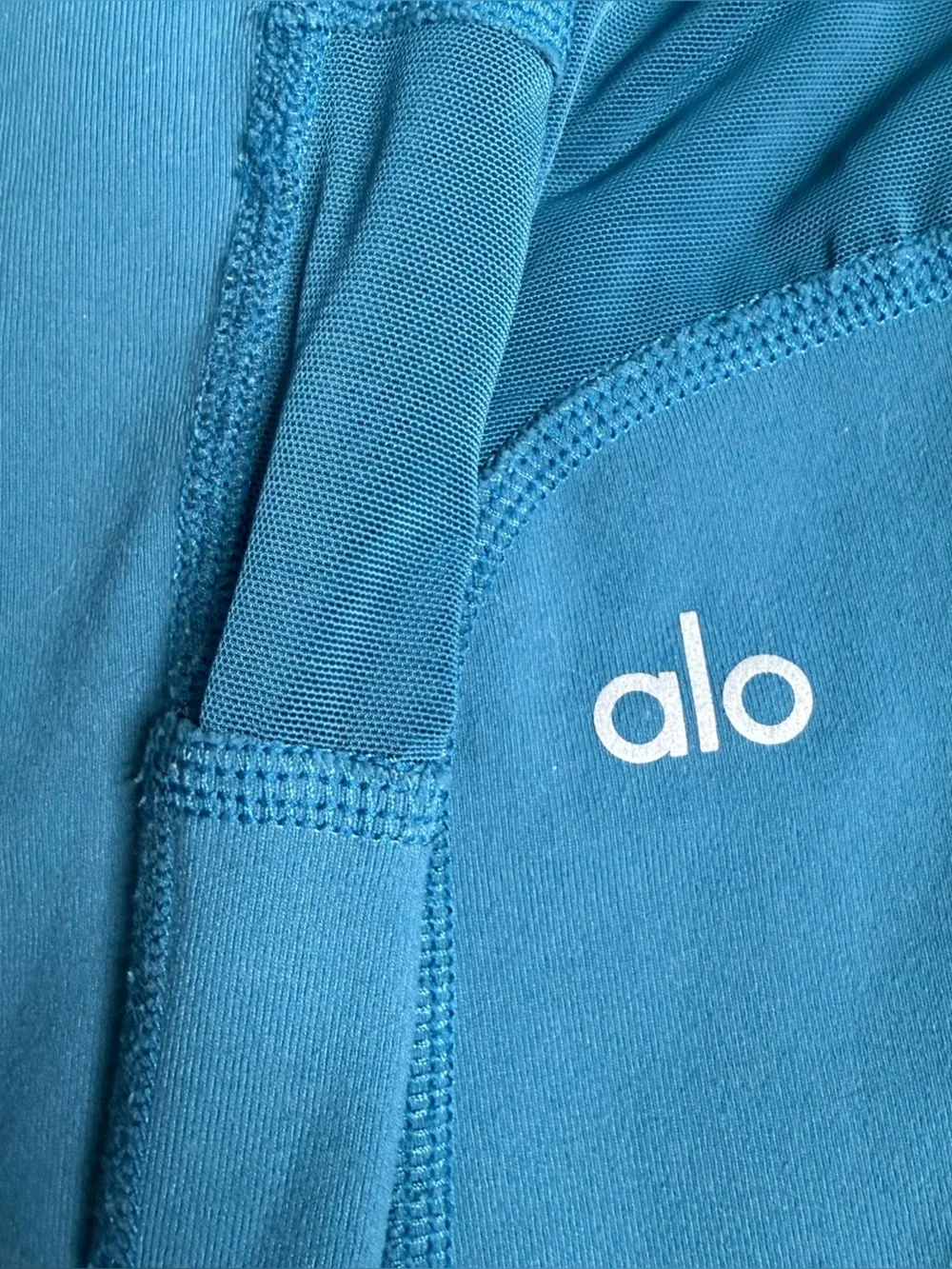 Alo Yoga Coast Leggings XS Teal stirrup mid rise athletic mesh workout gym yoga